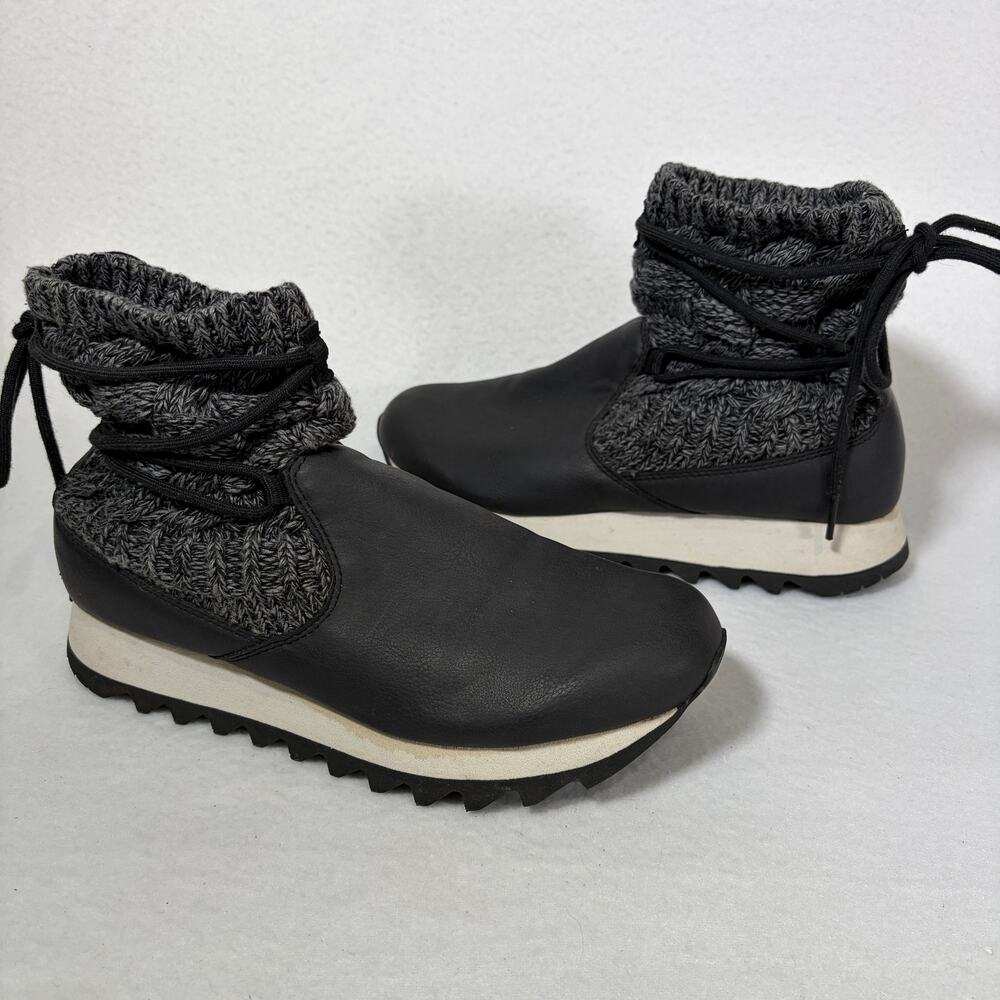 Merrell Womens Size 8 Alpine Pull On Knit Snow Winter Boots Black Gray